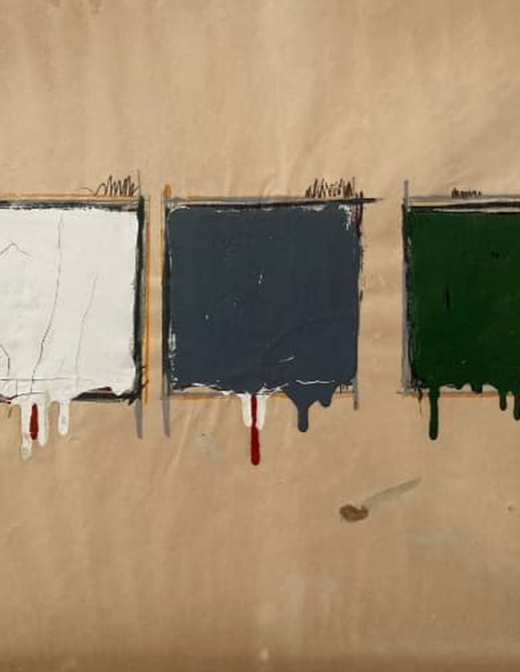 Mario Schifano - Monocromo Smalto, 1960 - grafite e pastello/carta, fronte